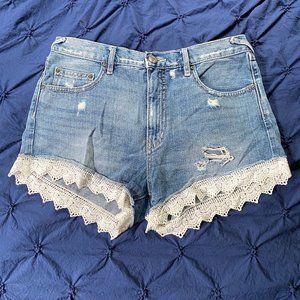 Free People Distressed Jean Shorts